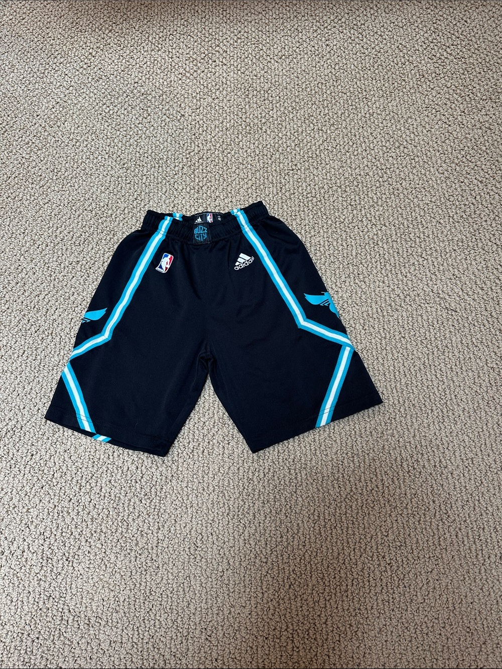 adidas Black Shorts with Teal Accent Stripes
